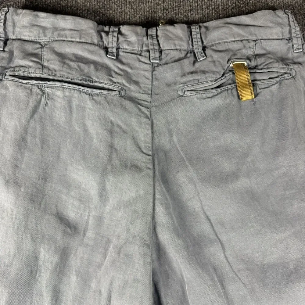 WHITESAND Italy Men’s Linen Lyocell Blend Chino Pants Light Blue Gray Size 48 32